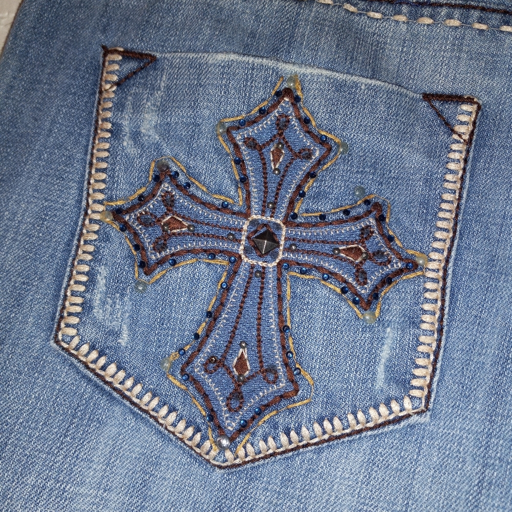 Petrol Women's Embroidered Bootcut Jeans - Picture 1 of 9